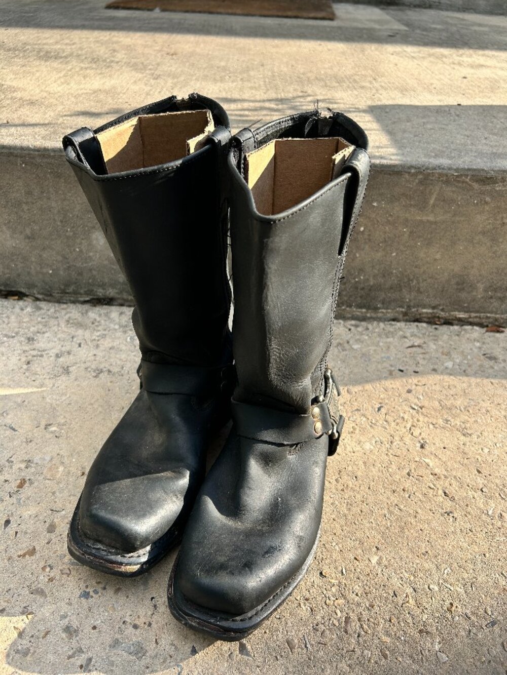 Rugged Vintage Milwaukee Leather Harness Motorcycle Boots – Men's 8EE Wide